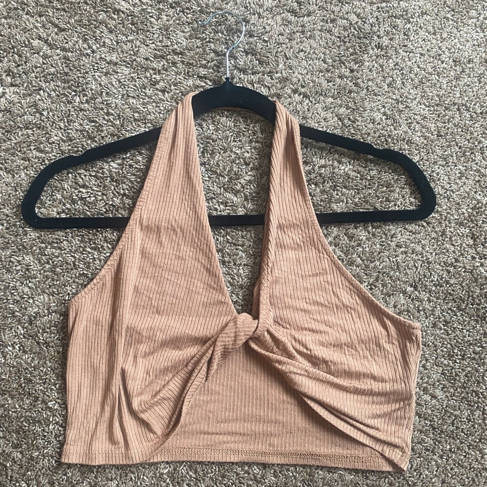 Tan Wrap Top